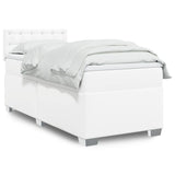 Box Spring Bed with Mattress White 80x200 cm Faux Leather 3286097