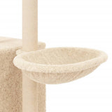 Cat Tree with Sisal Scratching Posts Cream 145 cm 172094