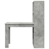 Desk with Shelf Concrete Grey 122 x 67 x 145 cm Engineered Wood 3337260
