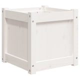Garden Planter White 40x40x40 cm Solid Wood Pine 837406