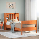 Bookcase Bed without Mattress Wax Brown 100x200 cm Solid Wood Pine 3323034