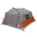 Instant Tent Water-resistant 4-Person Grey and Orange 42042272