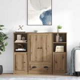 Highboard with Drawer 3 pcs Artisan Oak Engineered Wood 3402675