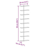 Wall-mounted Wine Rack for 9 Bottles Gold Iron 340901