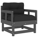 Garden Chair Grey Solid Pine Wood, Plywood, Oxford Fabric Modular 825445