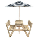 Picnic Table for 4 Kids with Umbrella Solid Wood Fir 3281618