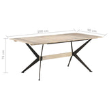 Dining Table 180x90x76 cm Solid Mango Wood 321688