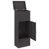 Parcel Drop Box with Storage Black 44.5 x 29 x 110.5 cm Steel 874926