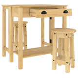 3 Piece Bar Set Solid Wood Pine 4005696