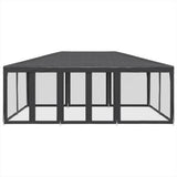 Party Tent with 10 Mesh Sidewalls Anthracite 6x4 m HDPE 4010069