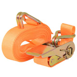 Ratchet Tie Down Straps 10pcs 0.4 Tonnes 6mx25mm Orange 142659