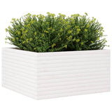 Garden Planter White 90x90x46 cm Solid Wood Pine 3282425