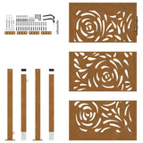 Garden Gate 100x150 cm Weathering Steel Flame Design 4100996