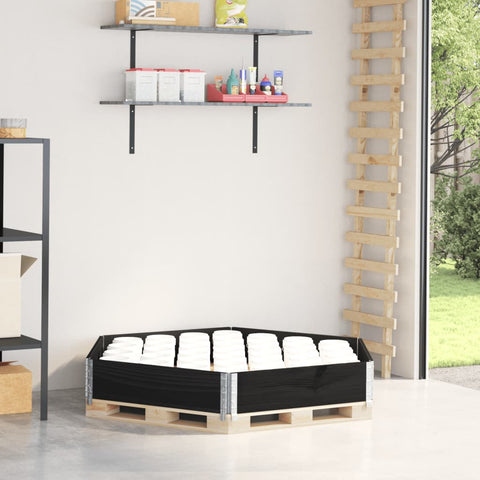 ZNTS Raised Bed Hexagon Black 160x160 cm Solid Wood Pine 4010318