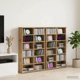 CD Cabinet 2 pcs Artisan Oak 60 x 17 x 92 cm Engineered Wood 8012745