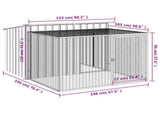 Dog House with Run Anthracite 153x194x110 cm Galvanised Steel 3214222