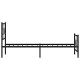 Metal Bed Frame without Mattress with Footboard Black 90x200cm 376237