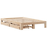 Bed Frame without Mattress 135x190 cm Double Solid Wood Pine 3309014