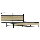 Metal Bed Frame without Mattress Sonoma Oak 180x200 cm Super King 3318689