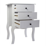 ZNTS European Bedside Table-Three Pumps White 14615600