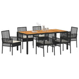 Garden Dining Set 7 pcs Black Poly rattan 3334905