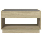 Coffee Table with Infinity LED Sonoma Oak 90x50x50 cm 847667