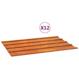 Roof Panels 12 pcs Rusty 60x44 cm Corten Steel 151970