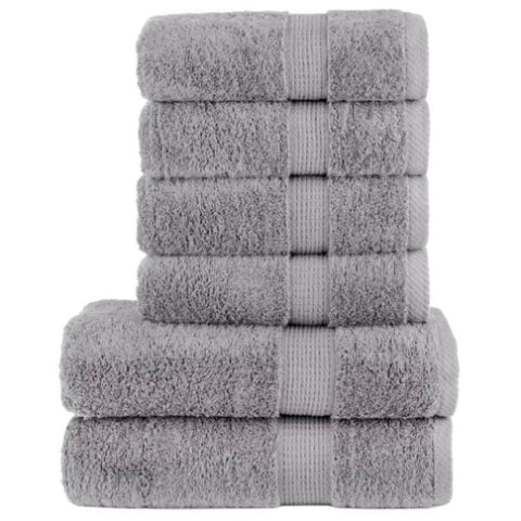 6 Piece Premium Towel Set SOLUND Grey 600 gsm 137560