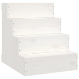 Pet Stair White 40x49x47 cm Solid Wood Pine 822467