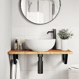 Basin Shelf Wall Mounted Steel and Solid Wood Oak 3302339