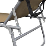 Folding Sun Lounger with Canopy Taupe Aluminium 47773