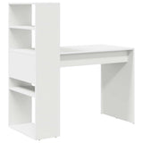Desk with Shelf White 113 x 54 x 120 cm Engineered Wood 869274