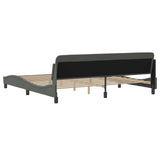 Bed Frame "Dover" Dark Grey 193x203 cm Fabric 373298