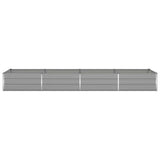 Planter Light Grey 385 x 100 x 45 cm Galvanised Steel 42018171