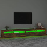 TV Cabinet with LED Lights Smoked Oak 270x35x40 cm 3152751