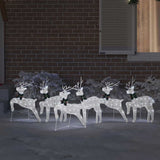 LED Reindeers 6 pcs Silver Fabric 3385897