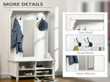 Hallway Furniture Set Shoe Bench Storage Mirror Cabinet Coat Rack Multiple Cubes Hangers Organiser T3398P344509