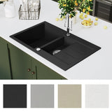 Granite Kitchen Sink Double Basin Black 142950