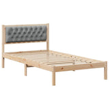 Bed Frame Light Grey 100 x 200 cm Solid Pine Wood 878209