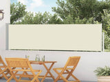 Patio Retractable Side Awning 100x500 cm Cream 48383