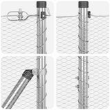 Hexagonal Fence Ground Fix 10 x 1 m Galvanised Steel Silver 3352918