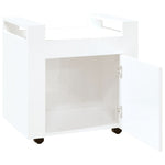 ZNTS Desk Trolley High Gloss White 60x45x60 cm Engineered Wood 816610