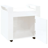 ZNTS Desk Trolley High Gloss White 60x45x60 cm Engineered Wood 816610