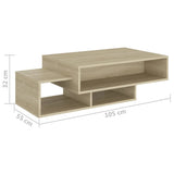Coffee Table Sonoma Oak 105x55x32 cm Engineered Wood 808525