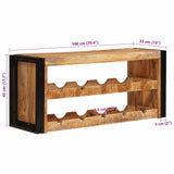 Wine Rack Brown 100 x 45 x 33 cm Solid Rough Mango Wood 4104760