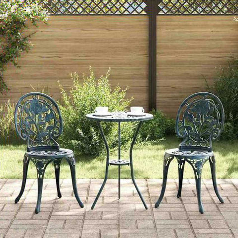 Garden Bistro Set 3 pcs Green Aluminium 42002389