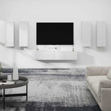 6 Piece TV Cabinet Set White Engineered Wood 3114342