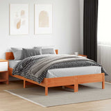 Bed Frame without Mattress Wax Brown 160x200 cm Solid Wood Pine 842745