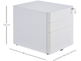 Lockable Cabinet, Rolling Filing Cabinet with 3 Drawers, Steel Office Drawer Unit for A4, Letter, T3398P344517