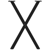 Dining Table Legs X-Shaped 2 pcs Black 57x cm Steel 4012912
